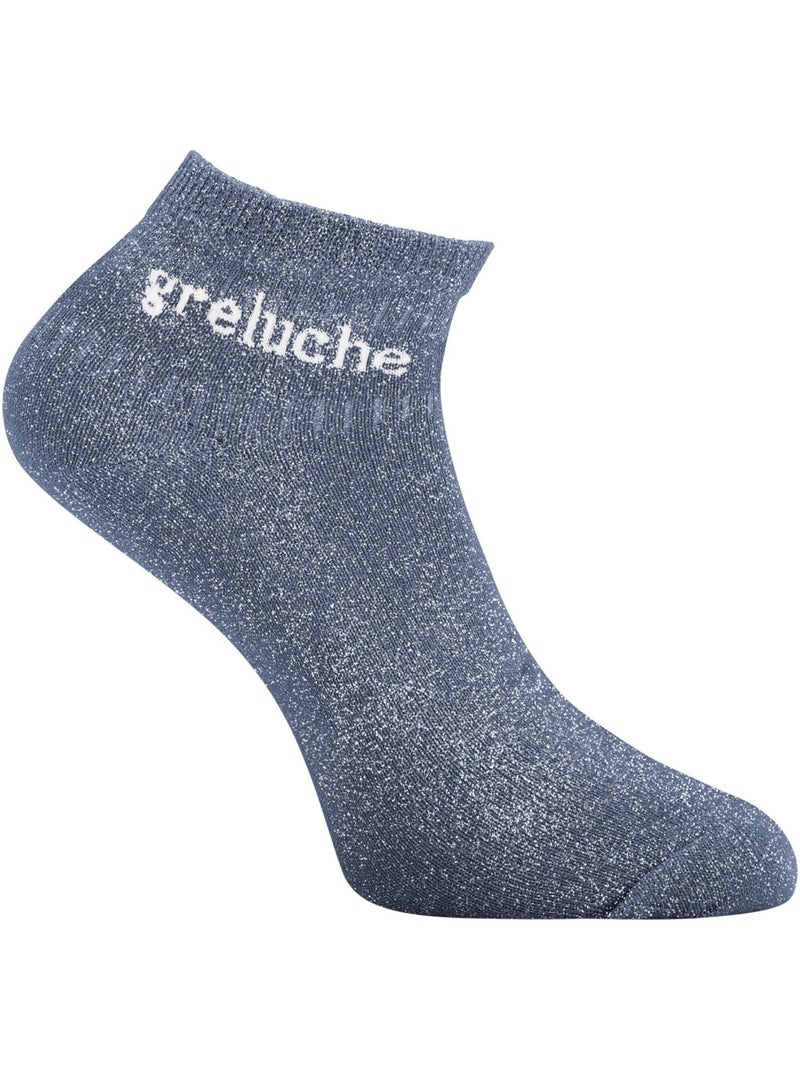 Lot de 6 paires de chaussettes mi-hautes femme à paillettes meuf twinday Violet - Kiabi