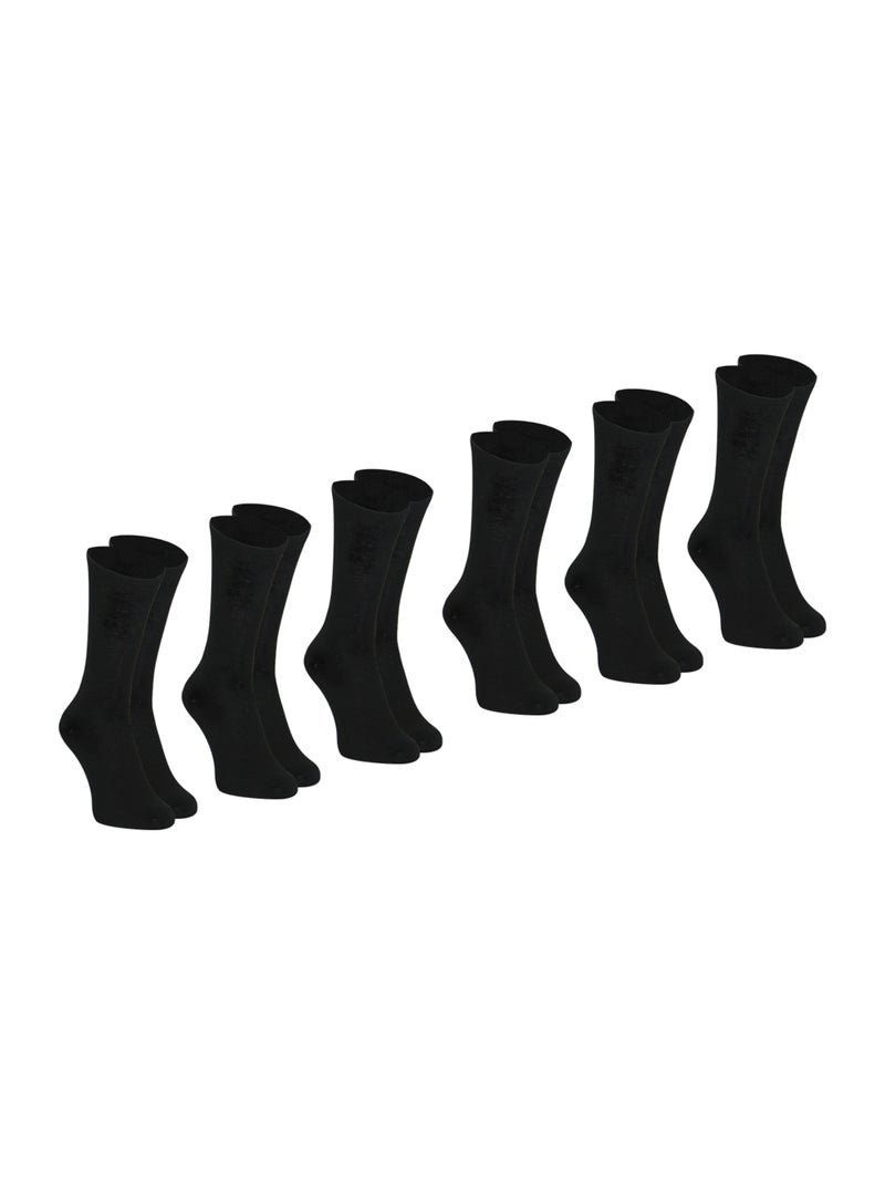 Lot de 6 paires de chaussettes mi-hautes homme My Petit Prix Athena Noir - Kiabi