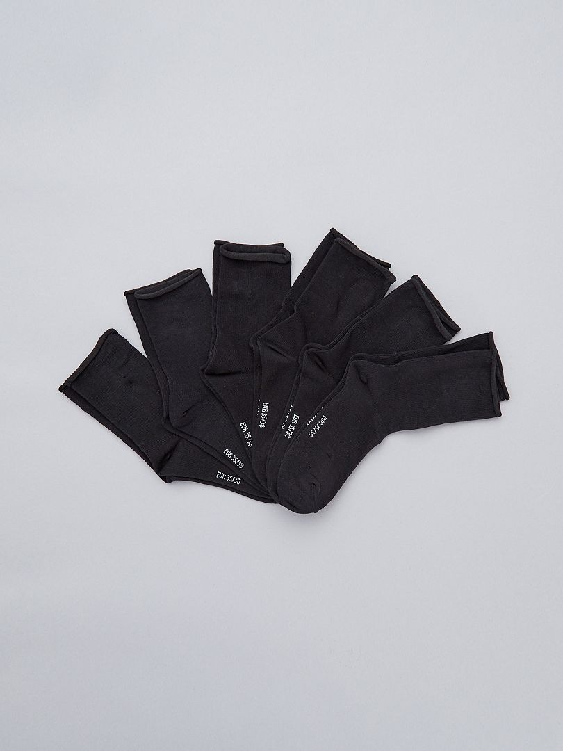 Lot de 6 paires de chaussettes noir - Kiabi