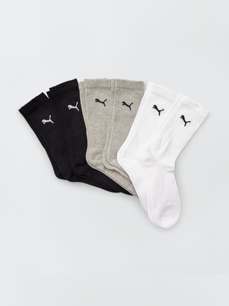 Lot de 6 paires de chaussettes 'Puma' Beige/Noir/Blanc - Kiabi