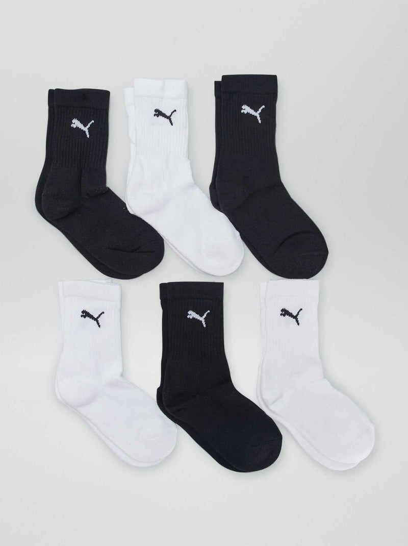 Lot de 6 paires de chaussettes 'Puma' Noir et blanc - Kiabi