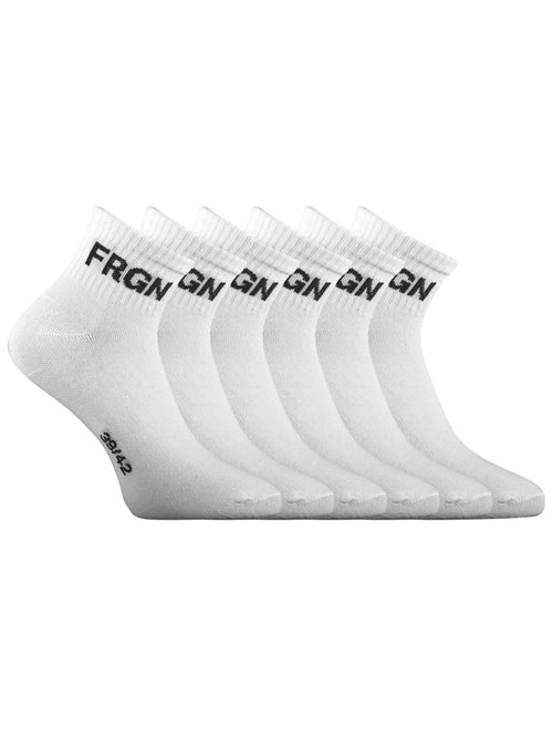 Lot de 6 paires de chaussettes quarter enfant modèle FRGN blanc Freegun - Kiabi