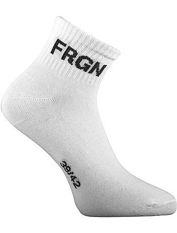 Lot de 6 paires de chaussettes quarter enfant modèle FRGN blanc Freegun