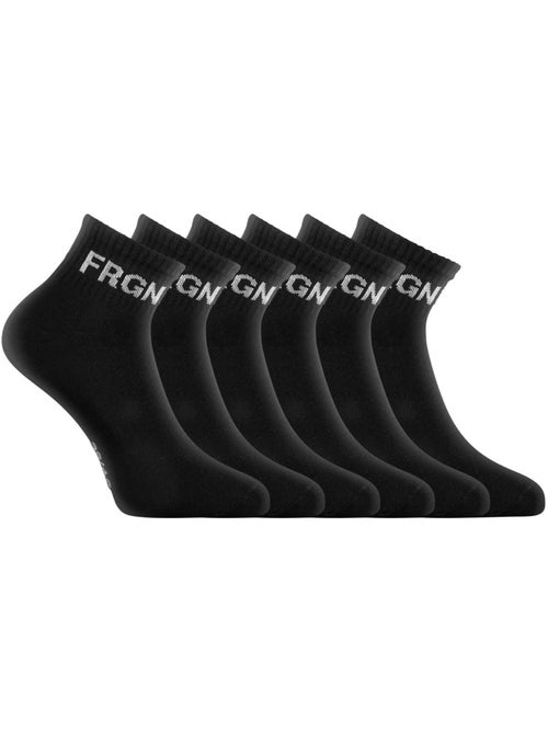 Lot de 6 paires de chaussettes quarter enfant modèle FRGN noir Freegun - Kiabi