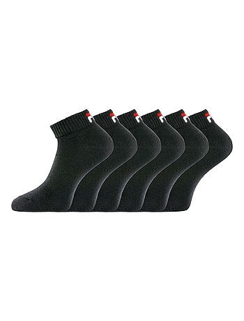 Lot de 6 paires de chaussettes quarter homme f9300 noir fila