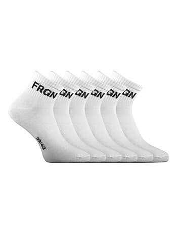 Lot de 6 paires de chaussettes quarter homme Freegun blanc Freegun