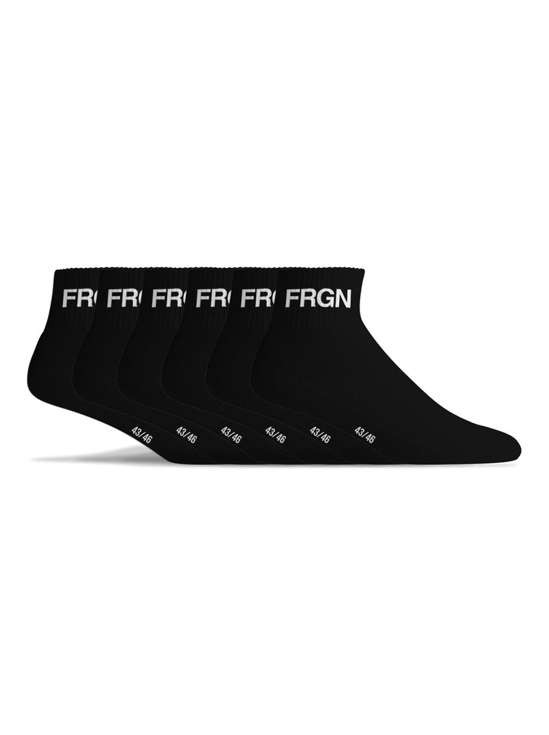 Lot de 6 paires de chaussettes quarter homme Freegun noir Freegun Noir Blanc - Kiabi