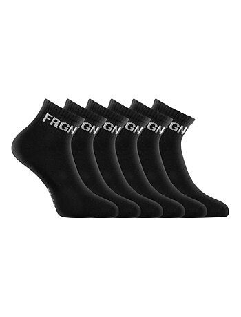 Lot de 6 paires de chaussettes quarter homme Freegun noir Freegun