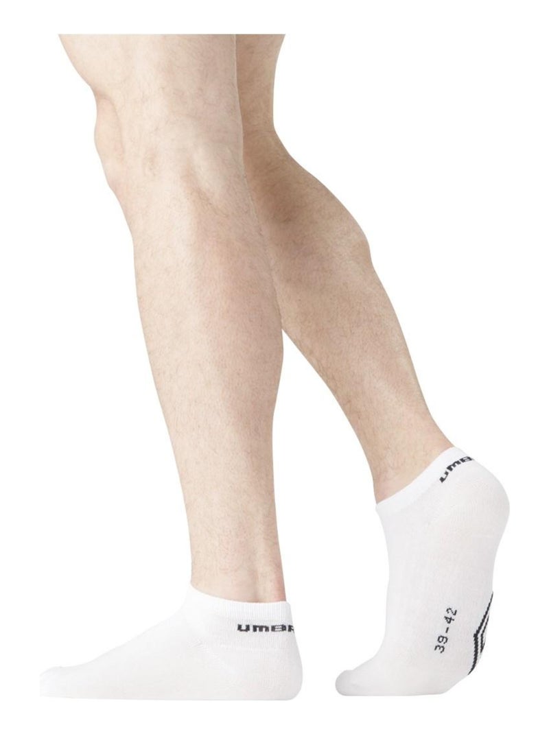 Lot de 6 Paires de Chaussettes Sneackers Homme Taille 39/42 Umbro Blanc - Kiabi