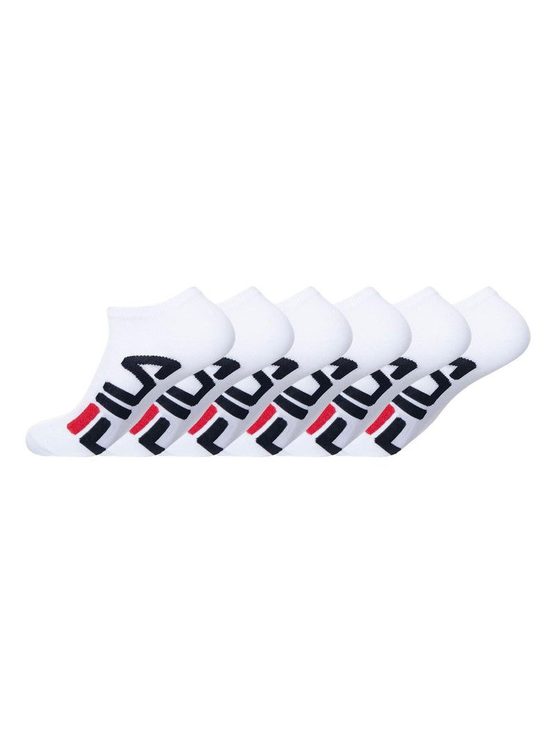 Lot de 6 Paires de Chaussettes socquettes homme 9199 Fila Blanc - Kiabi