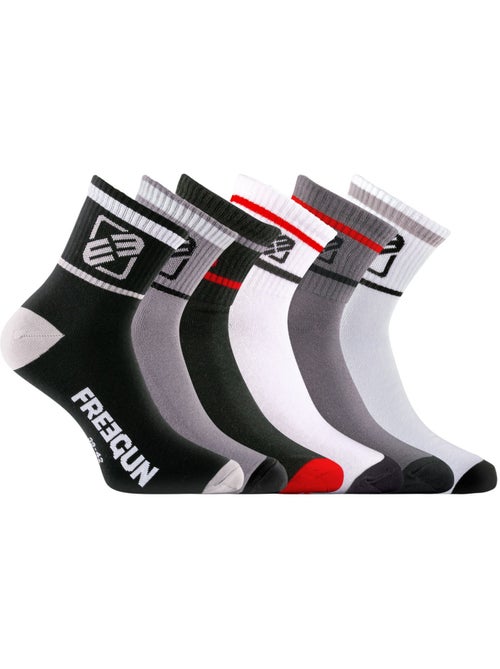 Lot de 6 Paires de Chaussettes Socquettes homme assorties Freegun - Kiabi