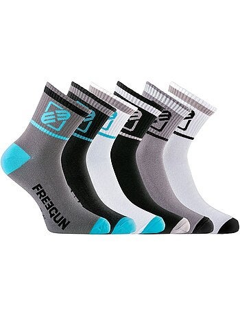 Lot de 6 Paires de Chaussettes Socquettes homme assorties Freegun