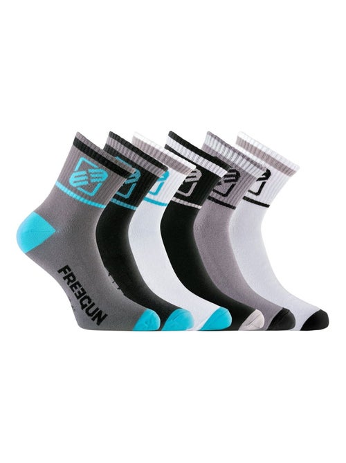 Lot de 6 Paires de Chaussettes Socquettes homme assorties Freegun - Kiabi
