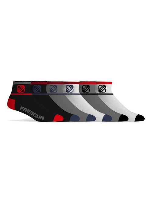 Lot de 6 Paires de Chaussettes Socquettes homme assorties Freegun - Kiabi