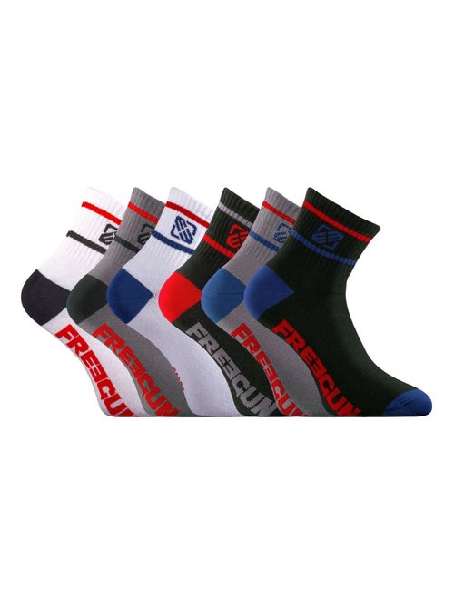 Lot de 6 Paires de Chaussettes Socquettes homme assorties Freegun - Kiabi