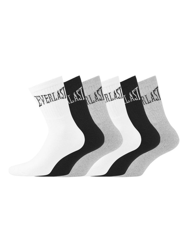 Lot de 6 Paires de Chaussettes Tennis assorties Everlast Noir - Kiabi