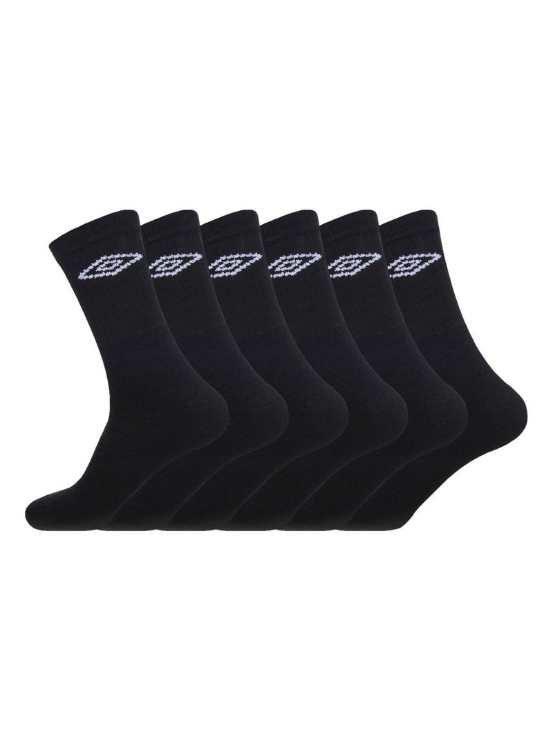 Lot de 6 Paires de Chaussettes Tennis homme Umbro Noir - Kiabi