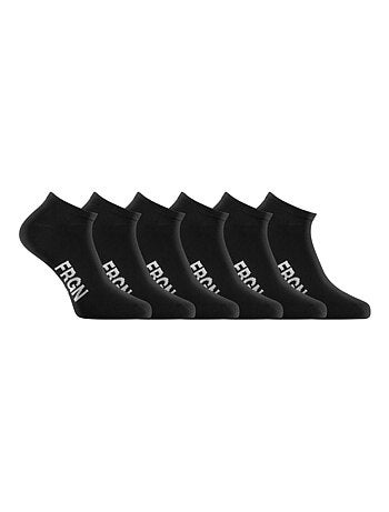 Lot de 6 paires de chaussettes tiges courtes homme Freegun noir Freegun