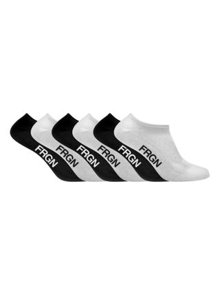 Lot de 6 paires de chaussettes tiges courtes homme Freegun noir/blanc Freegun