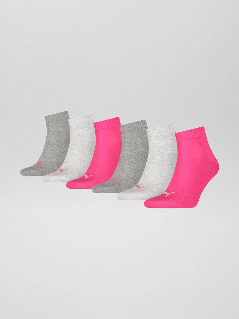 Lot de 6 paires de chaussettes unisex 'Puma' Gris/rose - Kiabi