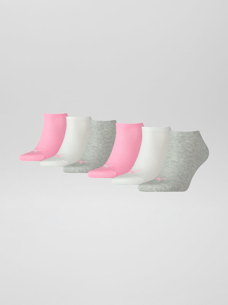 Lot de 6 paires de chaussettes unisex 'Puma' Rose/gris/blanc - Kiabi