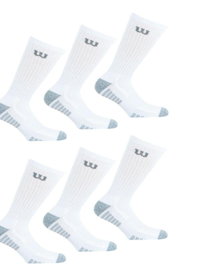 LOT DE 6 PAIRES DE CHAUSSETTES WILSON BLANC Blanc - Kiabi