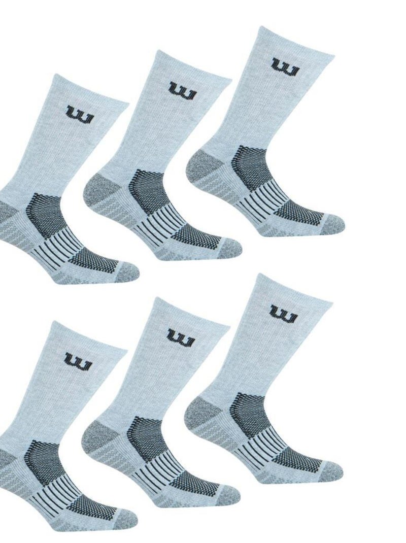 LOT DE 6 PAIRES DE CHAUSSETTES WILSON GRIS Gris - Kiabi