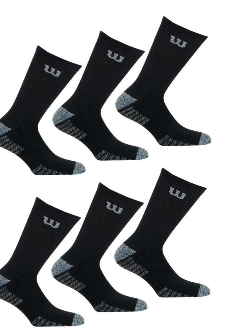 LOT DE 6 PAIRES DE CHAUSSETTES WILSON NOIR Noir - Kiabi