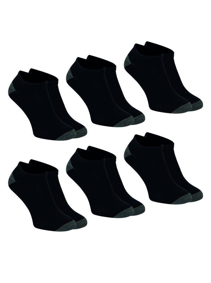 Lot de 6 paires de socquettes homme Ecopack Sport Athena Noir - Kiabi