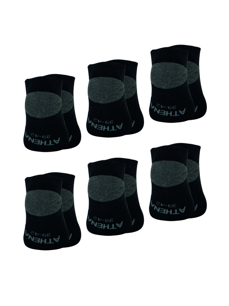Lot de 6 paires de socquettes homme Ecopack Sport Athena Noir - Kiabi