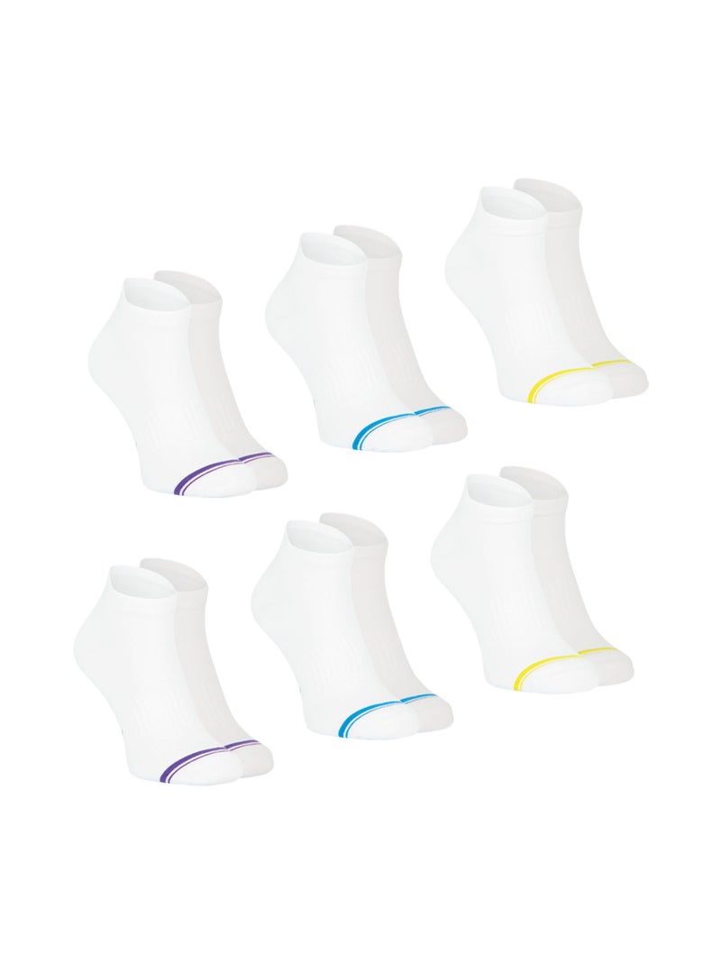 Lot de 6 paires de socquettes homme Training Dry Athena Blanc Jaune Bleu - Kiabi