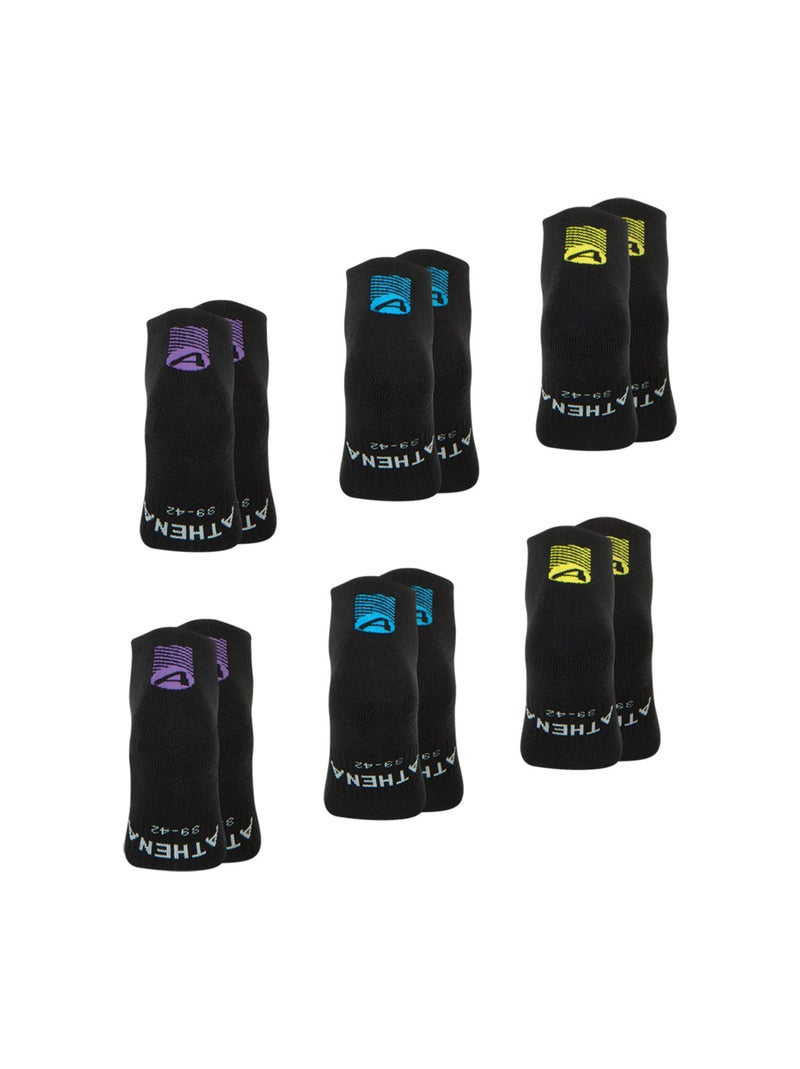 Lot de 6 paires de socquettes homme Training Dry Athena Noir Noir Noir - Kiabi
