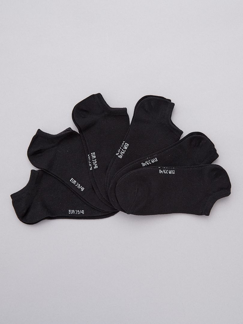 Lot de 6 paires de socquettes noir - Kiabi