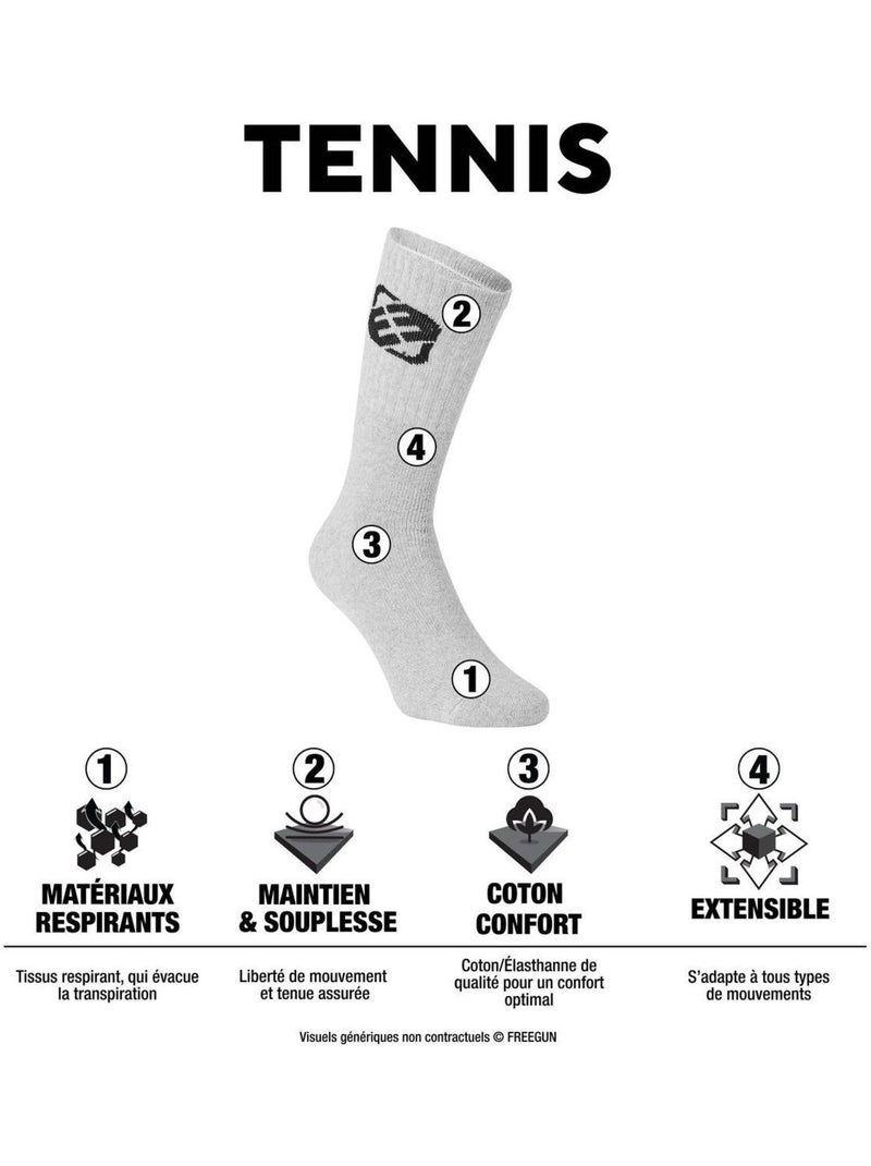 Lot de 6 paires de tennis enfant modèle FRGN Freegun Blanc - Kiabi