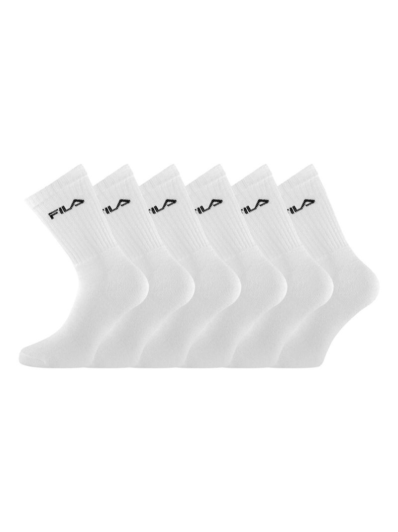Lot de 6 paires de tennis homme F9581 Blanc Fila Blanc Noir - Kiabi