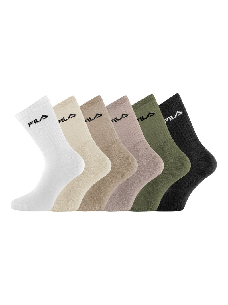 Lot de 6 paires de tennis homme F9581 Natural Fila Blanc Beige Gris - Kiabi
