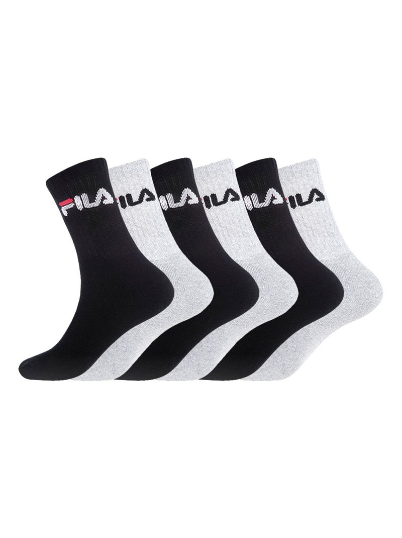 Lot de 6 Paires de Tennis homme Fila Noir Gris - Kiabi