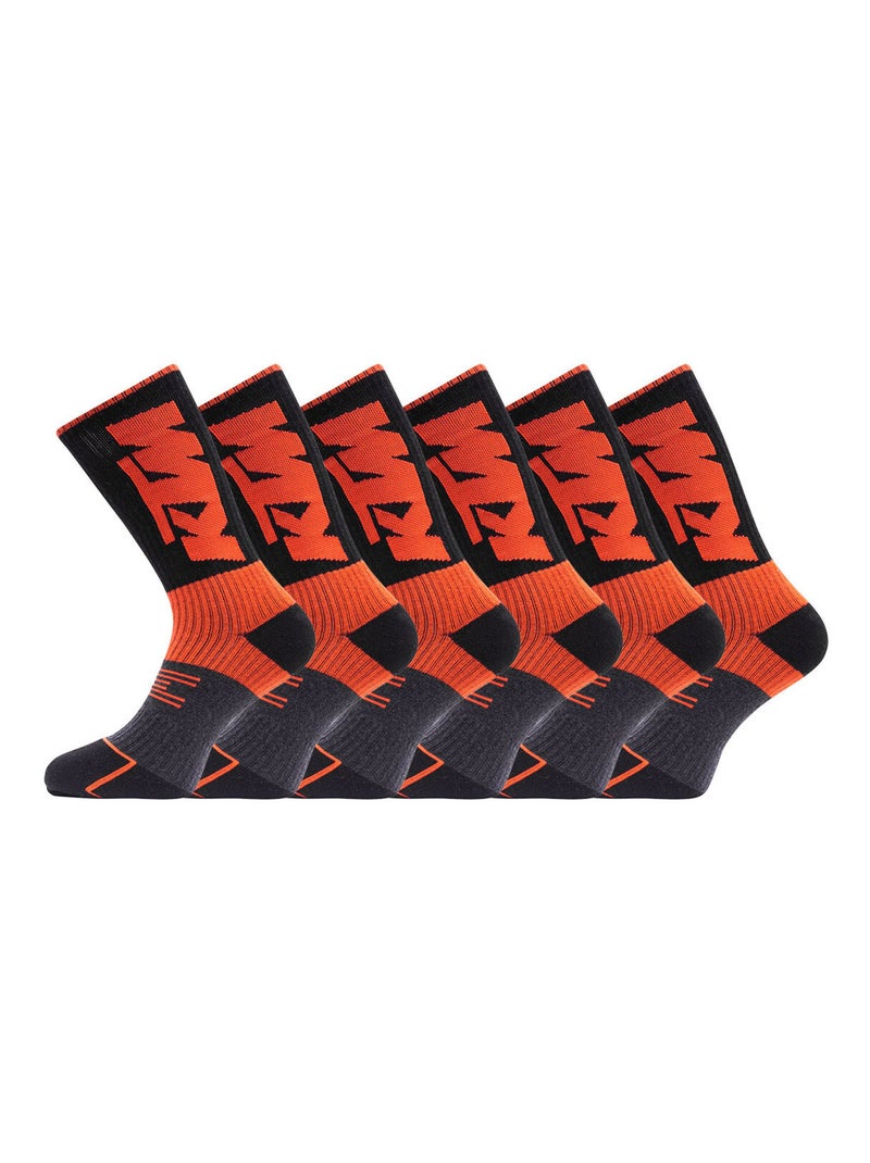 Lot de 6 Paires de tennis homme Ktm Noir Orange clair - Kiabi