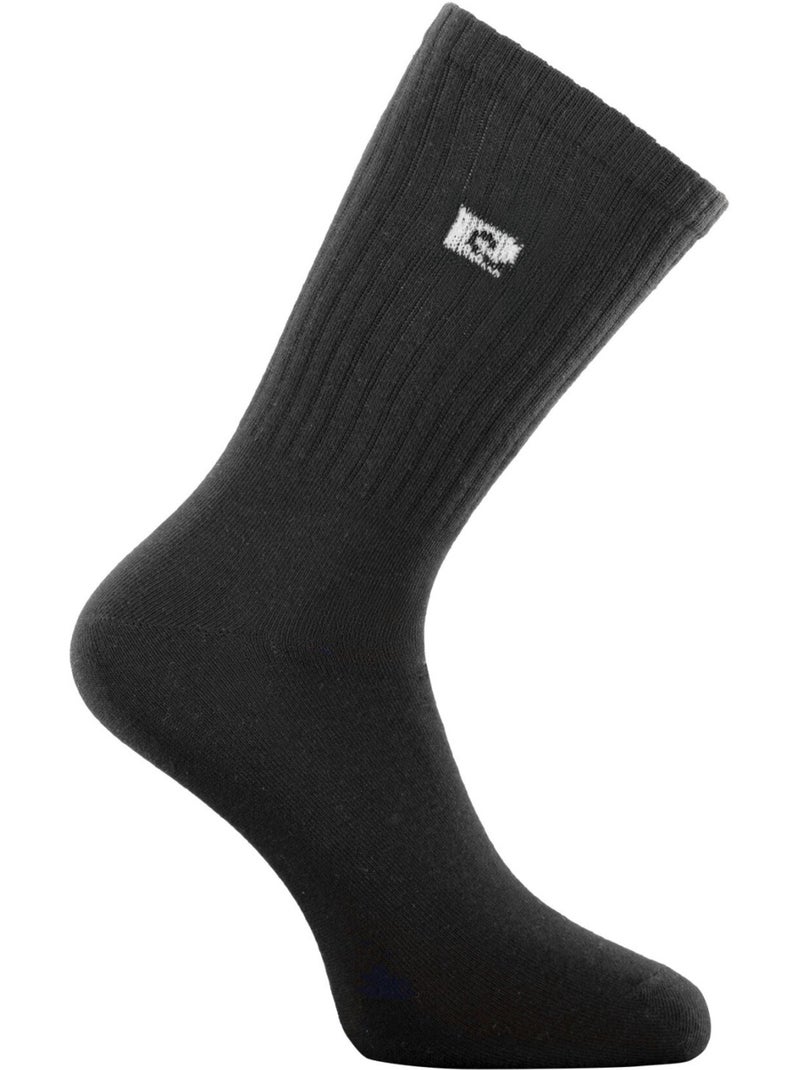 Lot de 6 paires de tennis homme uni logo noir 120 aiguilles spugna pierre cardin Noir - Kiabi