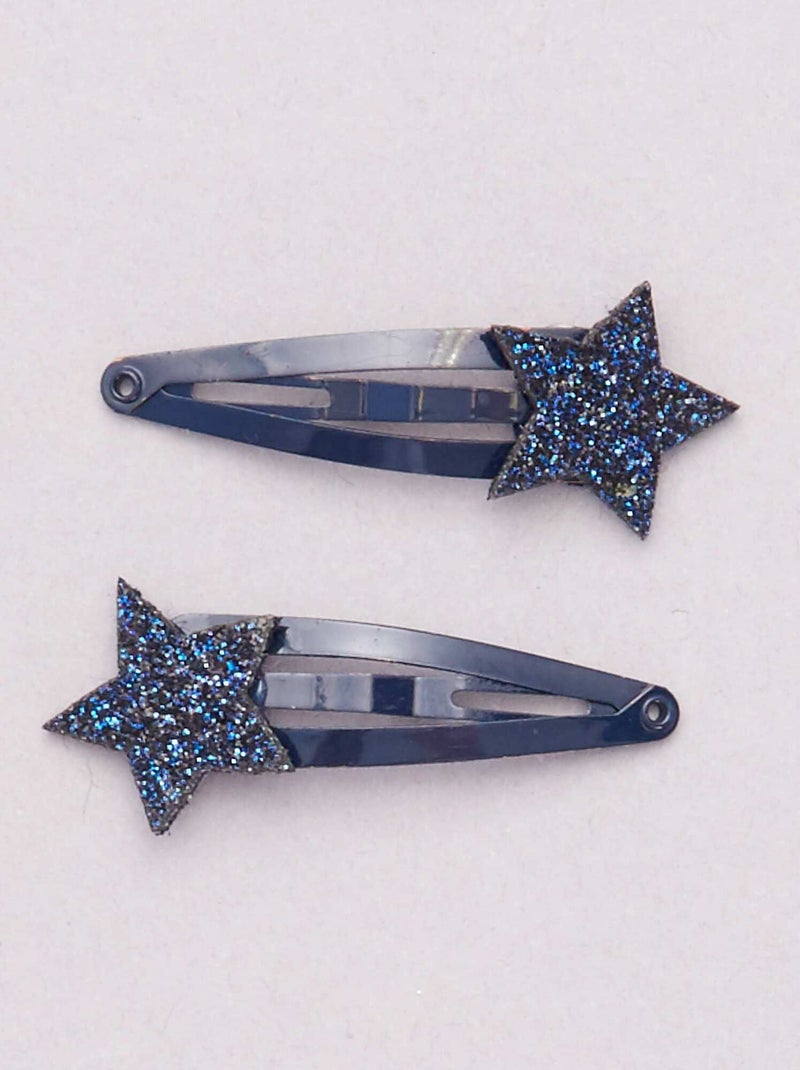 Lot de 6 pinces à cheveux bleu/doré - Kiabi