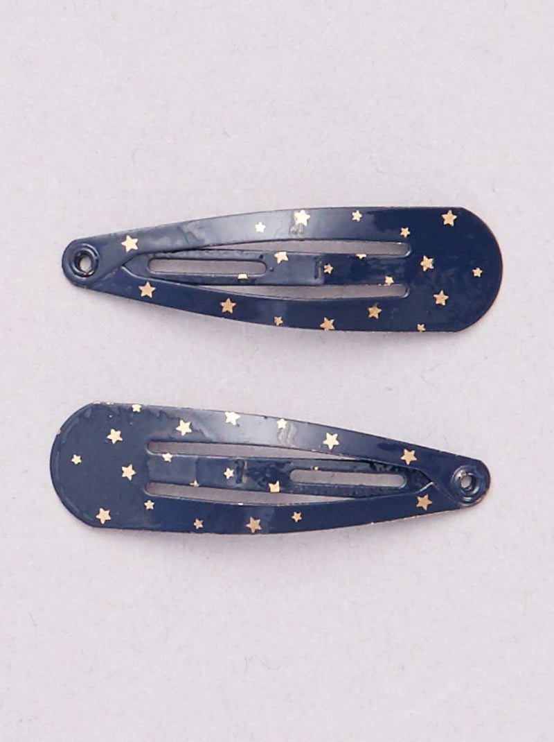 Lot de 6 pinces à cheveux bleu/doré - Kiabi