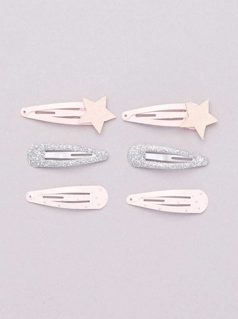 Lot de 6 pinces à cheveux rose - Kiabi