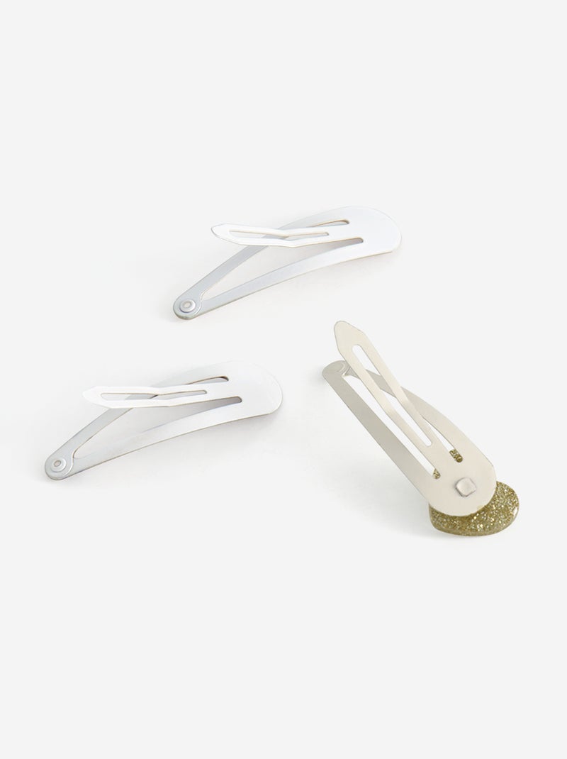 Lot de 6 pinces clic clac Beige - Kiabi