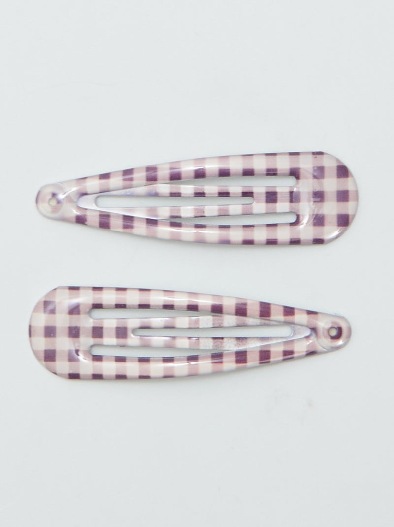 Lot de 6 pinces clic clac Marron - Kiabi