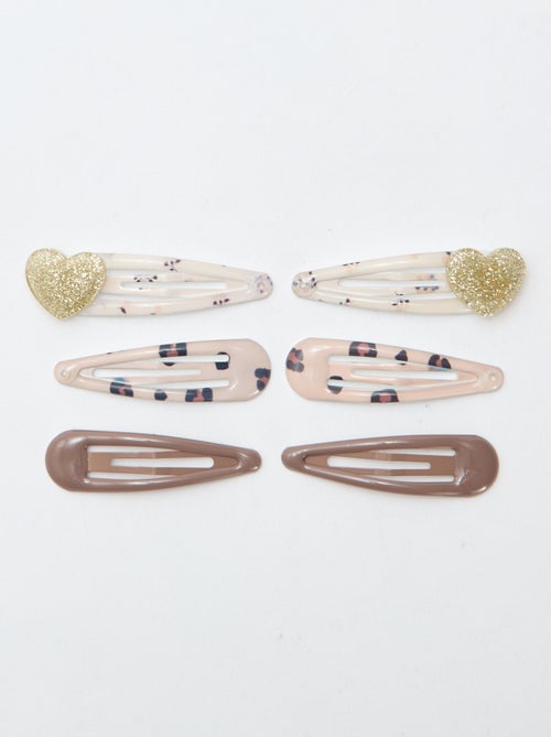 Lot de 6 pinces clic clac - Kiabi