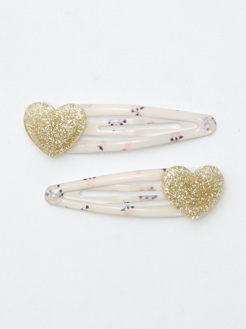 Lot de 6 pinces clic clac Marron - Kiabi