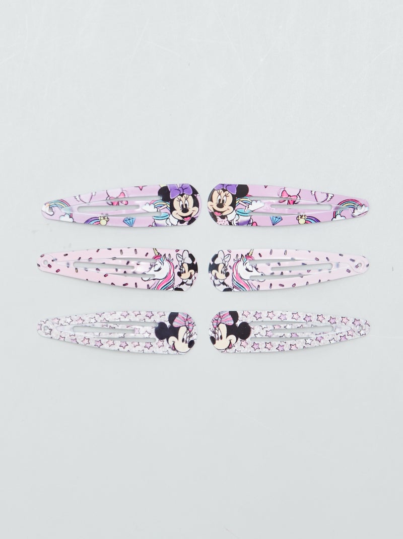 Lot de 6 pinces clic clac 'Minnie' Rose - Kiabi