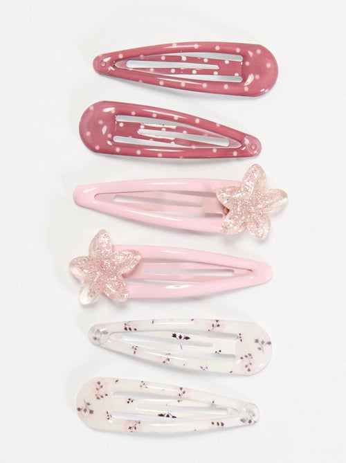 Lot de 6 pinces clic clac - Kiabi
