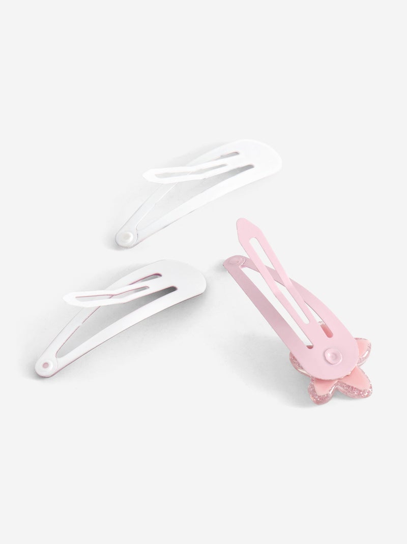 Lot de 6 pinces clic clac Rose - Kiabi
