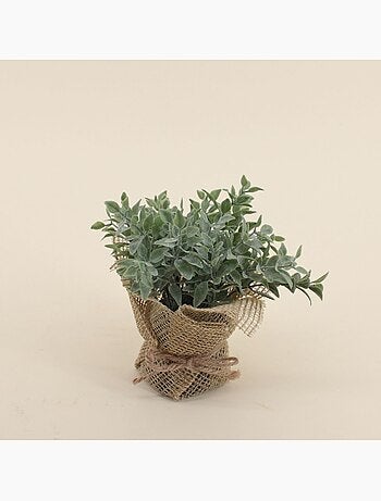 Lot de 6 plantes artificielles pot en jute 14cm